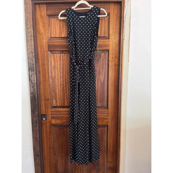 Lauren Ralph Lauren polkadot jumpsuit wide leg size 6 - Picture 2 of 7